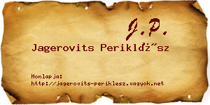 Jagerovits Periklész névjegykártya