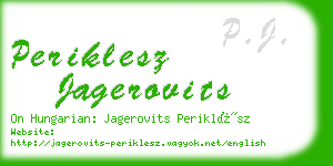 periklesz jagerovits business card